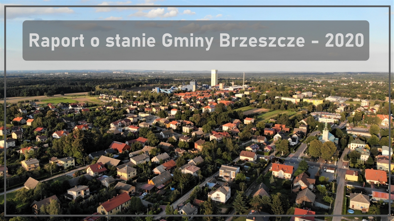Gmina Brzeszcze - zdjęcie z lotu ptaka, widok w kierunku kopalni.