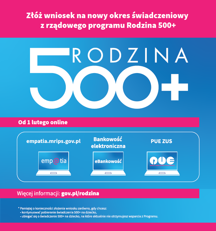 nabór w Programie 500+ od 1 lutego tylko elektronicznie