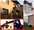 kolaż 4 zdjęć - flagi wywieszone w domach i mieszkaniach mieszkańców Gminy Brzeszcze