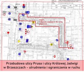 Przebudowa ulic Prusa i Królowej Jadwigi - częściowe zamknięcie dla ruchu pojazdów