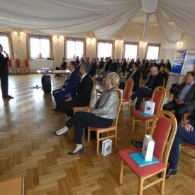 konferencja podsumowująca rozbudowę i przebudowę oczyszczalni ścieków w Brzeszczach.