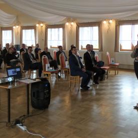 konferencja podsumowująca rozbudowę i przebudowę oczyszczalni ścieków w Brzeszczach.