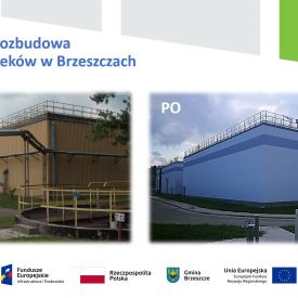 konferencja podsumowująca rozbudowę i przebudowę oczyszczalni ścieków w Brzeszczach.