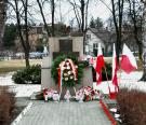 złożenie kwiatów przy pomniku w Jawiszowicach-Kółku, fot. Wojciech Andrzejczak