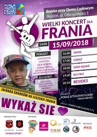 Koncert charytatywny dla chorego na glejaka mózgu Frania Irzyka ze Skidzinia